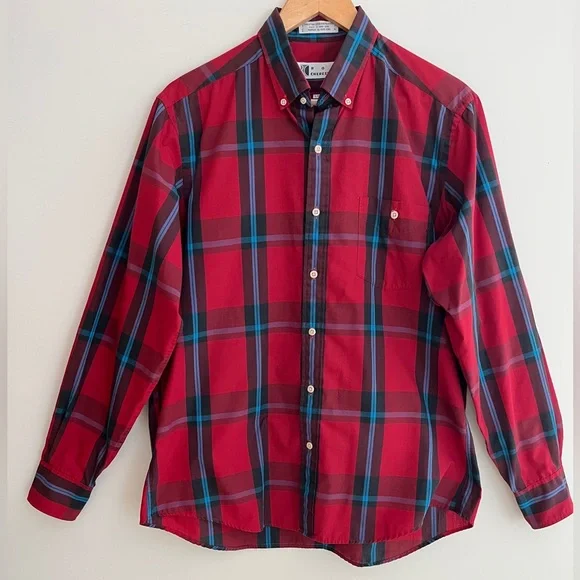 VINTAGE Ron Chereskin Plaid Long Sleeve Button Front Casual Shirt Made Hong Kong - Picture 1 of 13